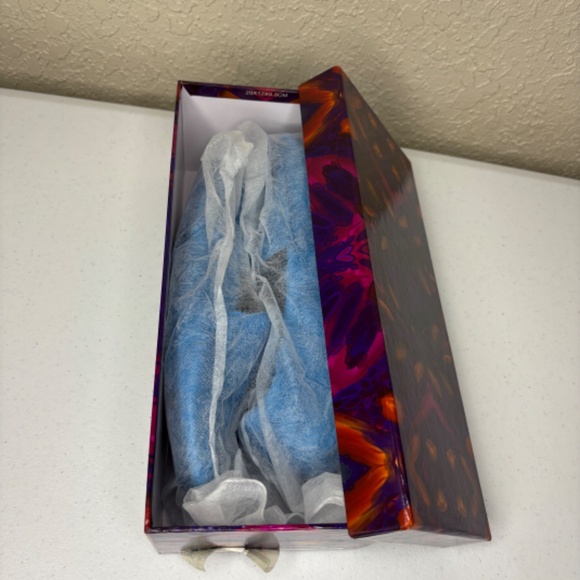 Diana Warner Turquoise Blue Leather Foldy Driving Loafer Women's Size 38/7 - Picture 10 of 12